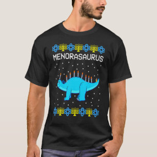 T-shirt Hanoukka Dinosaur Menorasaurus Ugly Dino 1