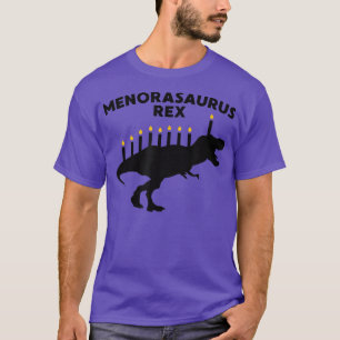 T-shirt Hanoukka Dinosaur TRe Menorasaurus Drôle Juif T