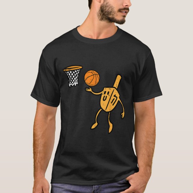 T-shirt Hanoukka Dreidel Basketball Chanukah Hommes juifs  (Devant)