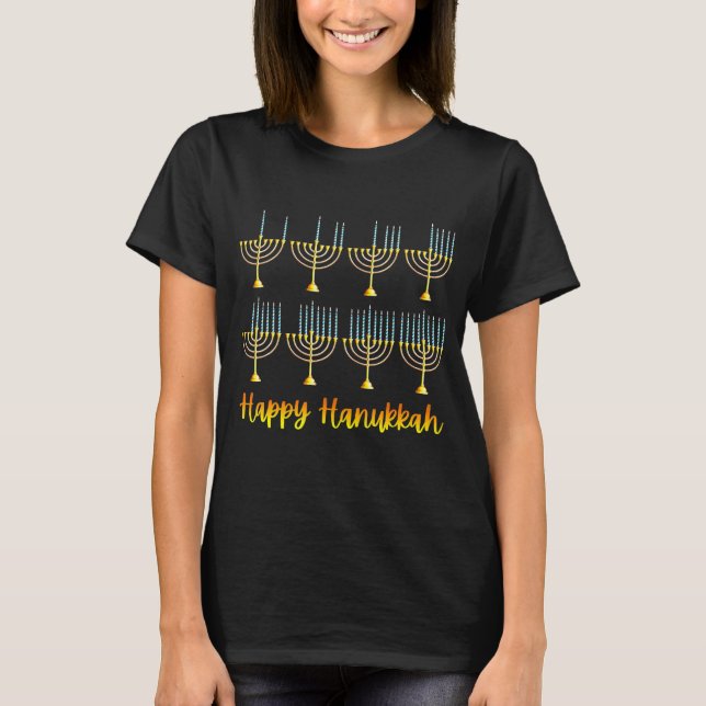 T-shirt Hanoukka Menorah 8 Nuits de Hanoukka Juifs Hommes  (Devant)