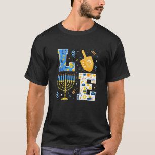 T-shirt Hanoukka Pyjamas Décorations d'amour Dreidel Menor