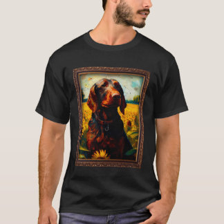 T-shirt Hanoverian Scenthound Painting Sunflower Flower Mo