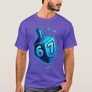 T-shirt Hanukkah 67 Si Seven Mème Dreidel Menorah Chanukah