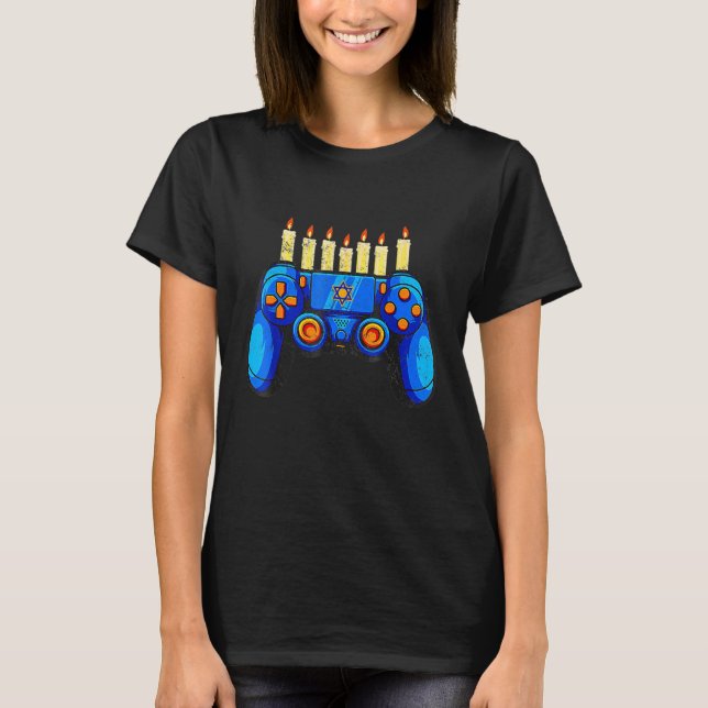 T-shirt Hanukkah Jewish Video Game Controller Gamer Chanuk (Devant)