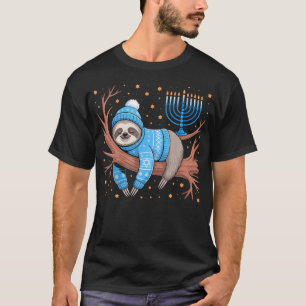 T-shirt Hanukkah Sloth Drôle Juif Chanukah Dormant Hanu