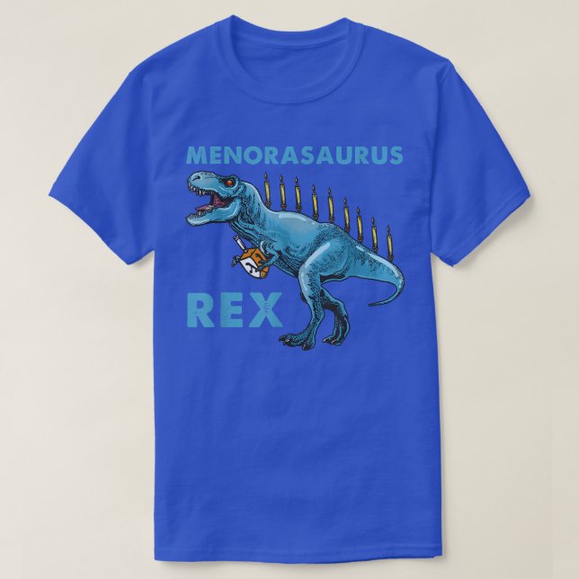 T-shirt Hanukkah T-Rex Menorasaurus Dinosaur Menorah Funny (Design devant)