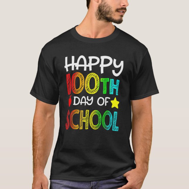 T-shirt Happy 100 Days Of School 100th Day Student Kids Te (Devant)