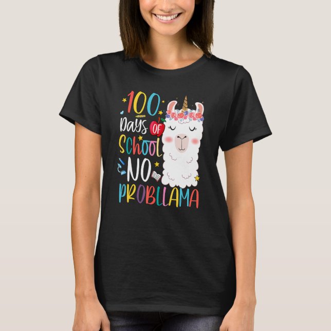 T-shirt Happy 100 Days Of School No Pro Llama Llama Teache (Devant)