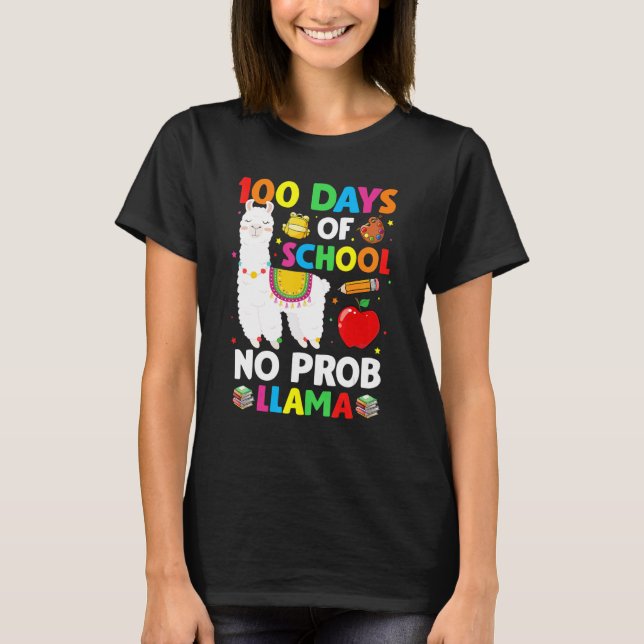 T-shirt Happy 100 Days Of School No Pro-Llama Llama Teache (Devant)
