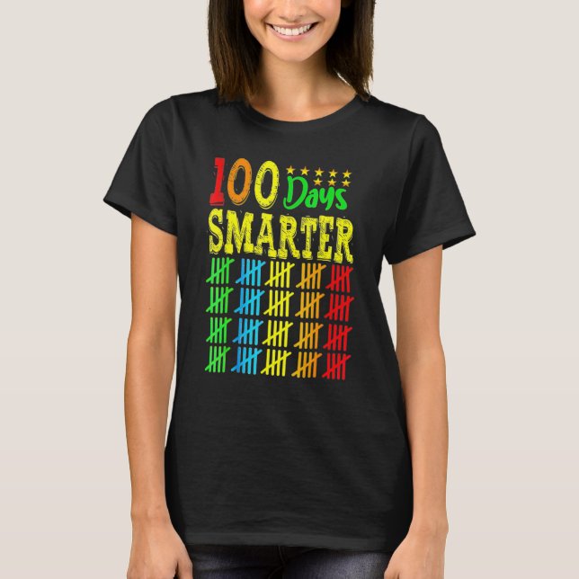 T-shirt Happy 100 Days Of School Smarter Teacher And Stude (Devant)