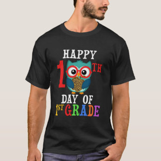 T-shirt Happy 100Th Day Of First Grade Owl Teacher And Stu