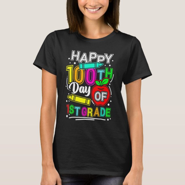 T-shirt Happy 100th Day Of School 100 Days Smarter Cute 1s (Devant)
