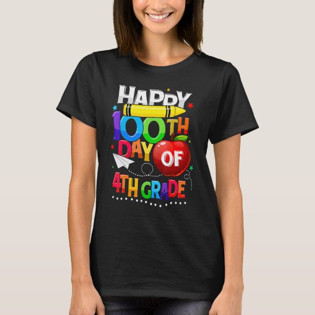 T-shirt Happy 100th Day Of School 100 Days Smarter Cute 4t (Devant)
