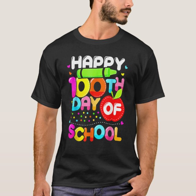 T-shirt Happy 100th Day Of School 100 Days Smarter Cute Te (Devant)