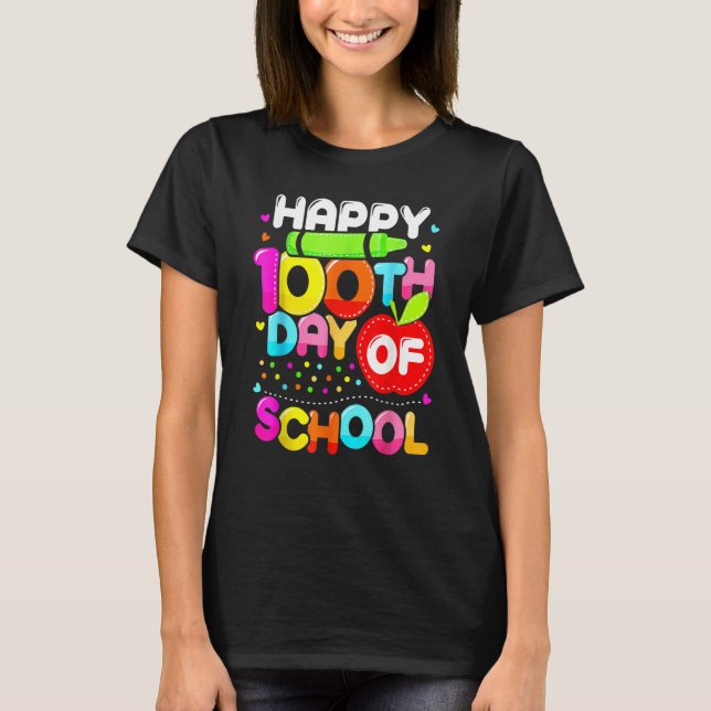 T-shirt Happy 100th Day Of School 100 Days Smarter Cute Te (Devant)