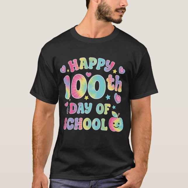 T-shirt Happy 100th Day Of School Celebration Cute  (Devant)