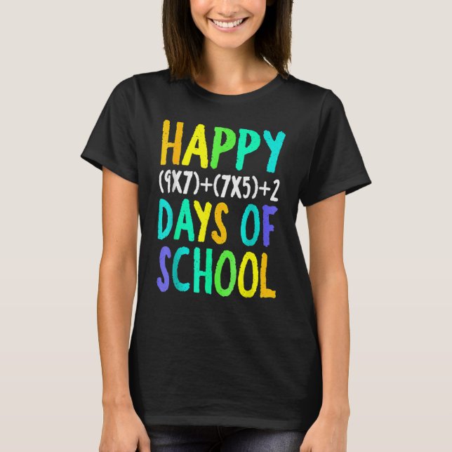 T-shirt Happy 100th Day Of School Funny Math Formula Teach (Devant)