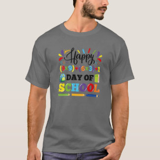 T-shirt Happy 100Th Day Of School Teacher Boys Girls 100 D