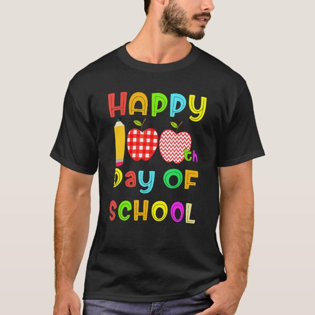 T-shirt Happy 100th Day Of School Teacher Or Student Kids  (Devant)