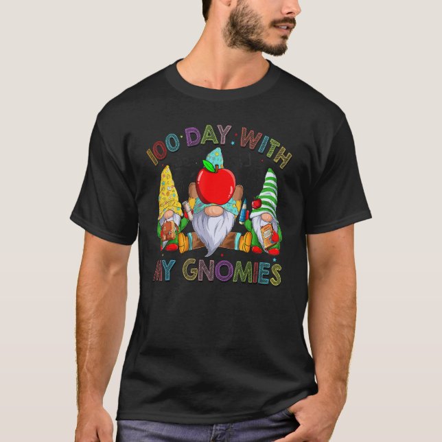 T-shirt Happy 100th Day Of School Three Gnomes Virtual Tea (Devant)