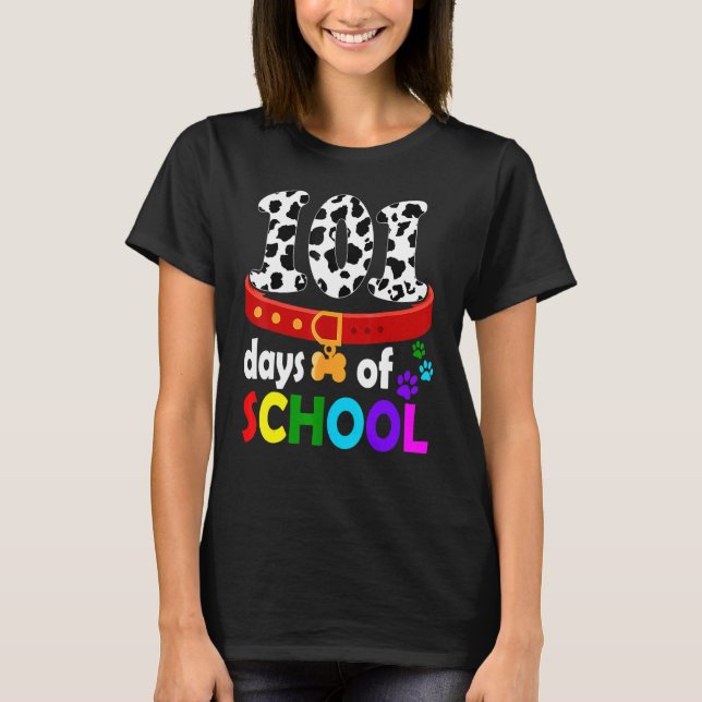 T-shirt Happy 101 Days School Cute Dog 100 Days Smarter St (Devant)