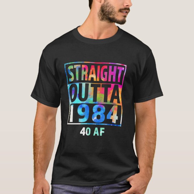 T-shirt Happy 40th Birthday Cravate 1984 40 AF (Devant)