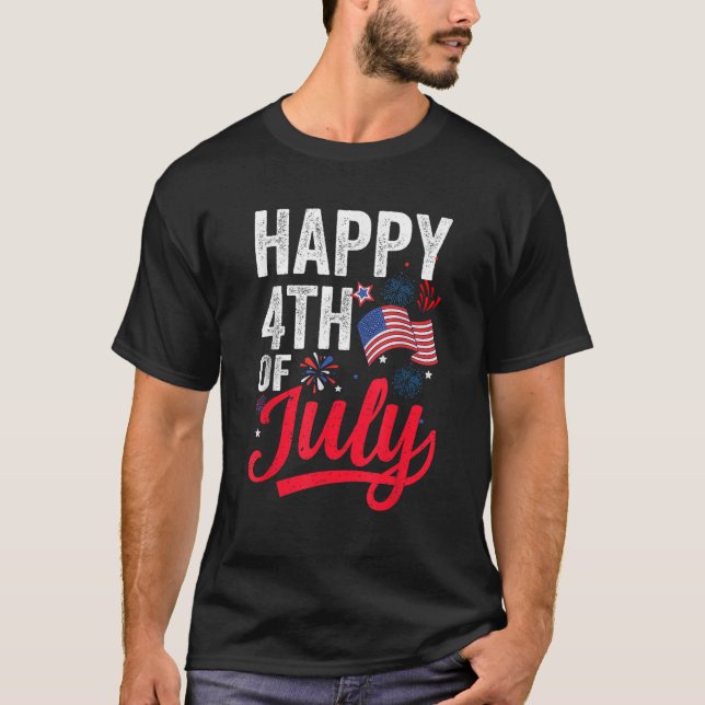 T-shirt Happy 4th Of July US Flag American Funny Fourth 4t (Devant)