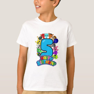 T-shirt Happy 5th Birthday Sprunki - Simon Funbot Oren