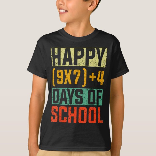 T-shirt Happy 67 Days Of School Math Teacher Students Six  (Devant)