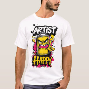 T-shirt "Happy Artist" - Graffiti Punk Spray peut illustre