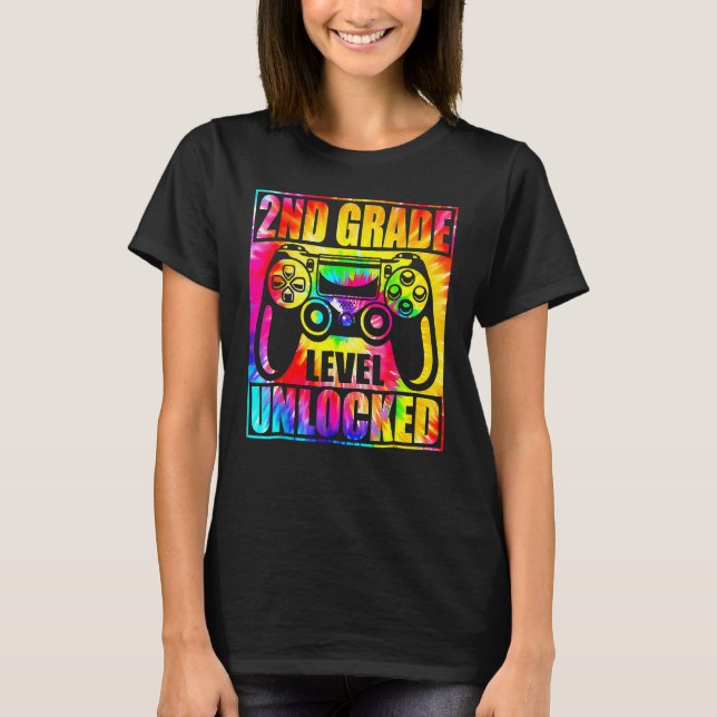 T-shirt Happy Back To School 2nd Grade Level Unlocked Tie  (Devant)