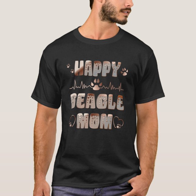 T-shirt Happy Beagle Mom (Devant)