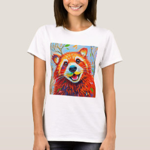 T-shirt Happy Bear Expressive animal art abstrait