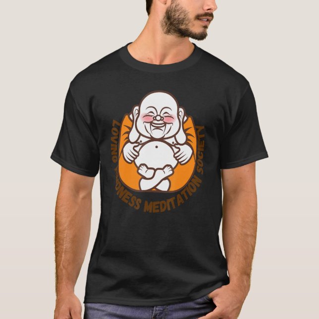 T-shirt Happy Buddha Loving Kindness Metta Blessing Prayer (Devant)