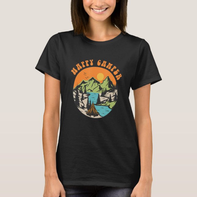 T-shirt Happy Camper  Camping  Adventure (Devant)