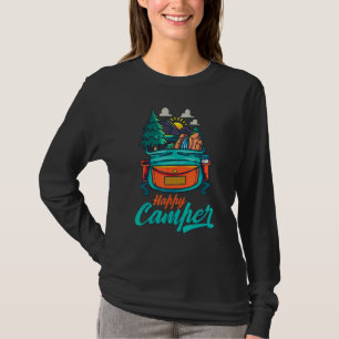 T-shirt Happy Camper Camping Campfire Nature Sac à dos