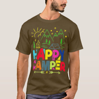 T-shirt Happy Camper Camping Funny Cadeaux Hommes Femmes J