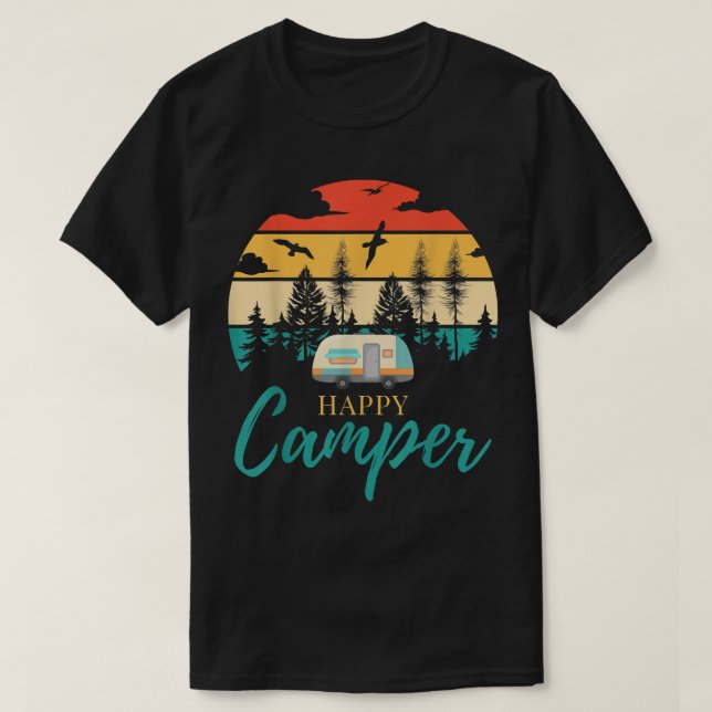 T-shirt Happy Camper Camping Funny Camping Amateurs Hommes (Design devant)