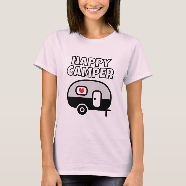 T-shirt Happy Camper pour amateur de camping (Devant)