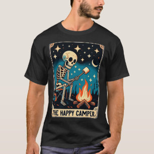 T-shirt Happy Camper Tarot Card Skeleton Camper Funny Camp