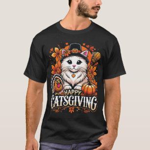 T-shirt Happy Catsgiving - Thanksgiving Cat Celebration
