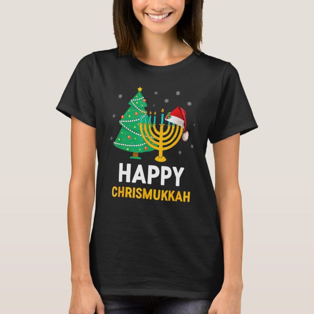 T-shirt Happy Chrismukkah  Hanukkah And Christmas (Devant)