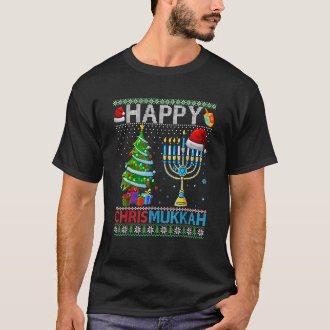 T-shirt Happy Chrismukkah Jewish Christmas Hanukkah Chanuk (Devant)