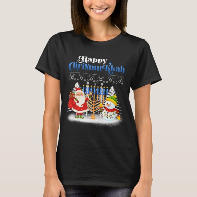 T-shirt Happy Chrismukkah Jewish Christmas Hanukkah T Shir (Devant)