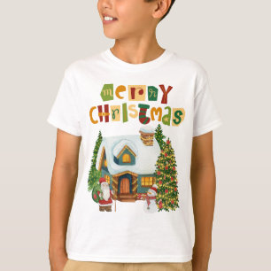 T-shirt Happy Christmas Santa Claus Say Merry Christmas