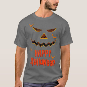 T-shirt Happy Costume Halloween avec visage et chauves-sou