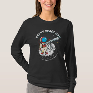 T-shirt Happy Day Space Astronaut Moon Galaxy Universe Tel