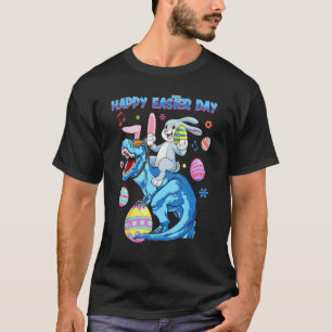 T-shirt Happy Easter Day Funny Graphic Cute Bunny Riding D
