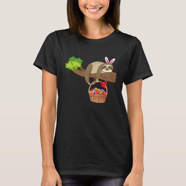 T-shirt Happy Easter Egg Hunt With Sloth (Devant)