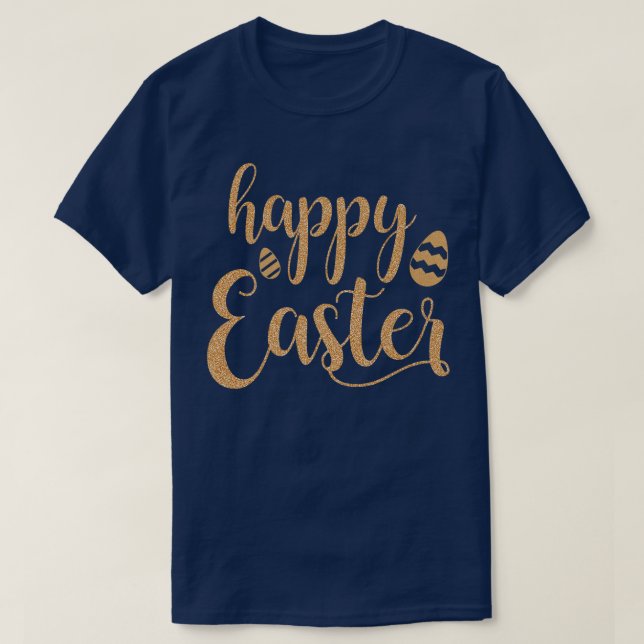 T-SHIRT HAPPY EASTER, FÊTE DES OEUFS DE PRINTEMPS DE VACAN (Design devant)